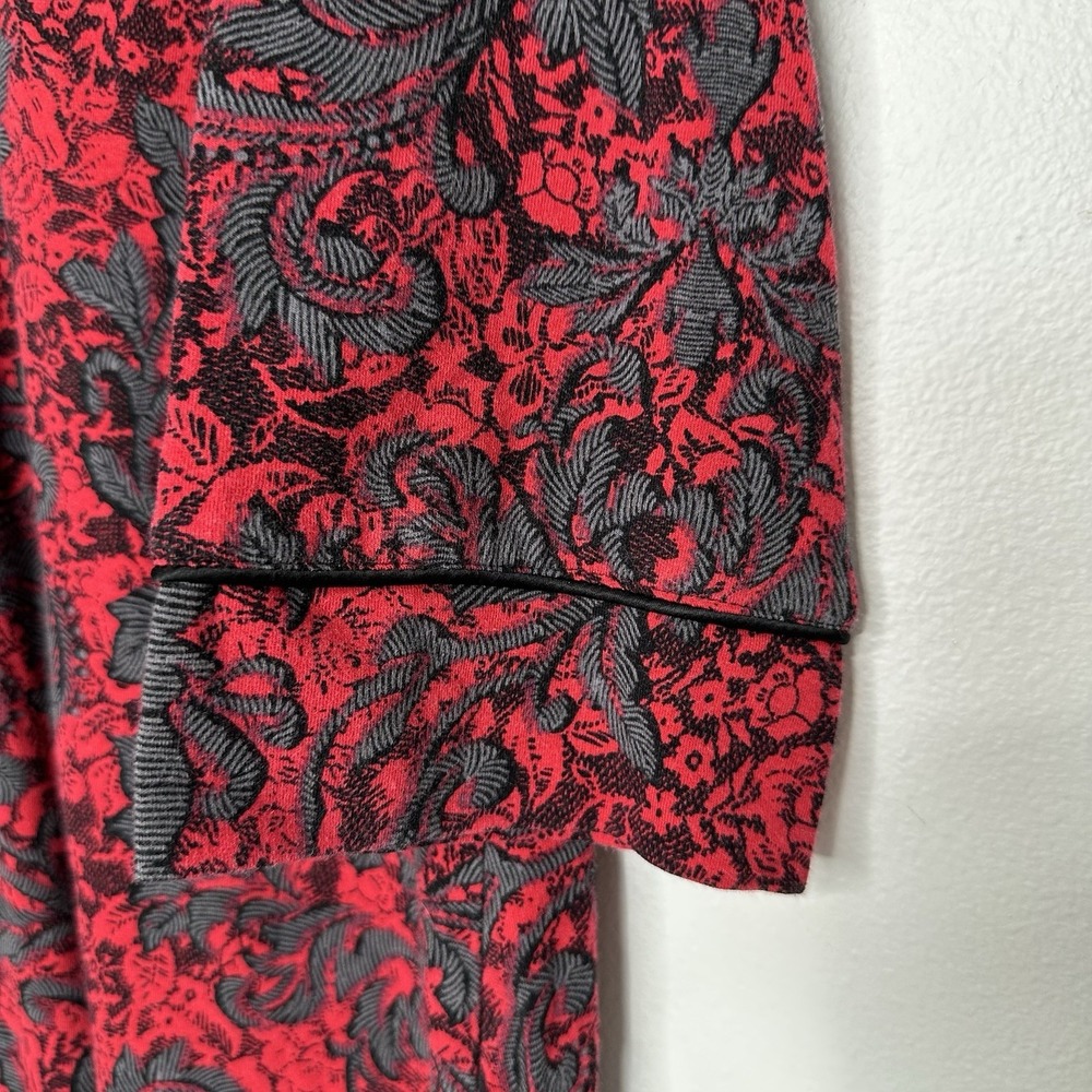 Soma Cool Nights‎ Nightgown Sz XL Red Floral Cotton Modal Blend - Picture 3 of 9